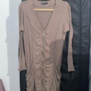 Kensie zip-up ruched dress